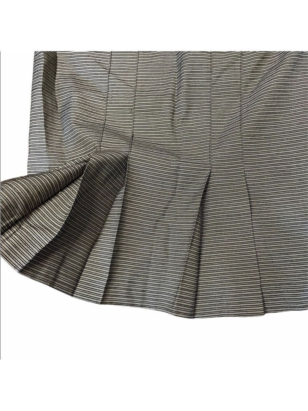 Bianca Nygard Women’s Striped Pencil Skirt with Metallic Thread Pleated … - Picture 8 of 8